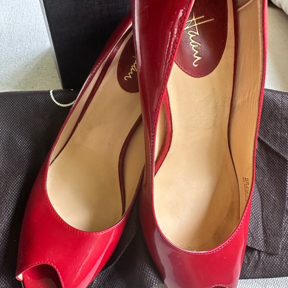 Cole Haan Women's Red Peep Toe Pumps - Picture 10 of 14